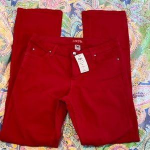 Cache red jeans. Size 8. Brand new with tags